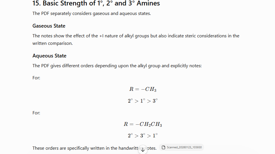 Basic Strength of 1°, 2° and 3° Amines