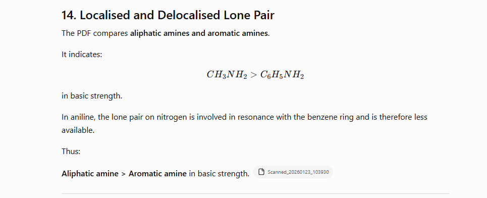Localised and Delocalised Lone Pair
