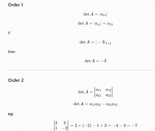 Value of a determinant